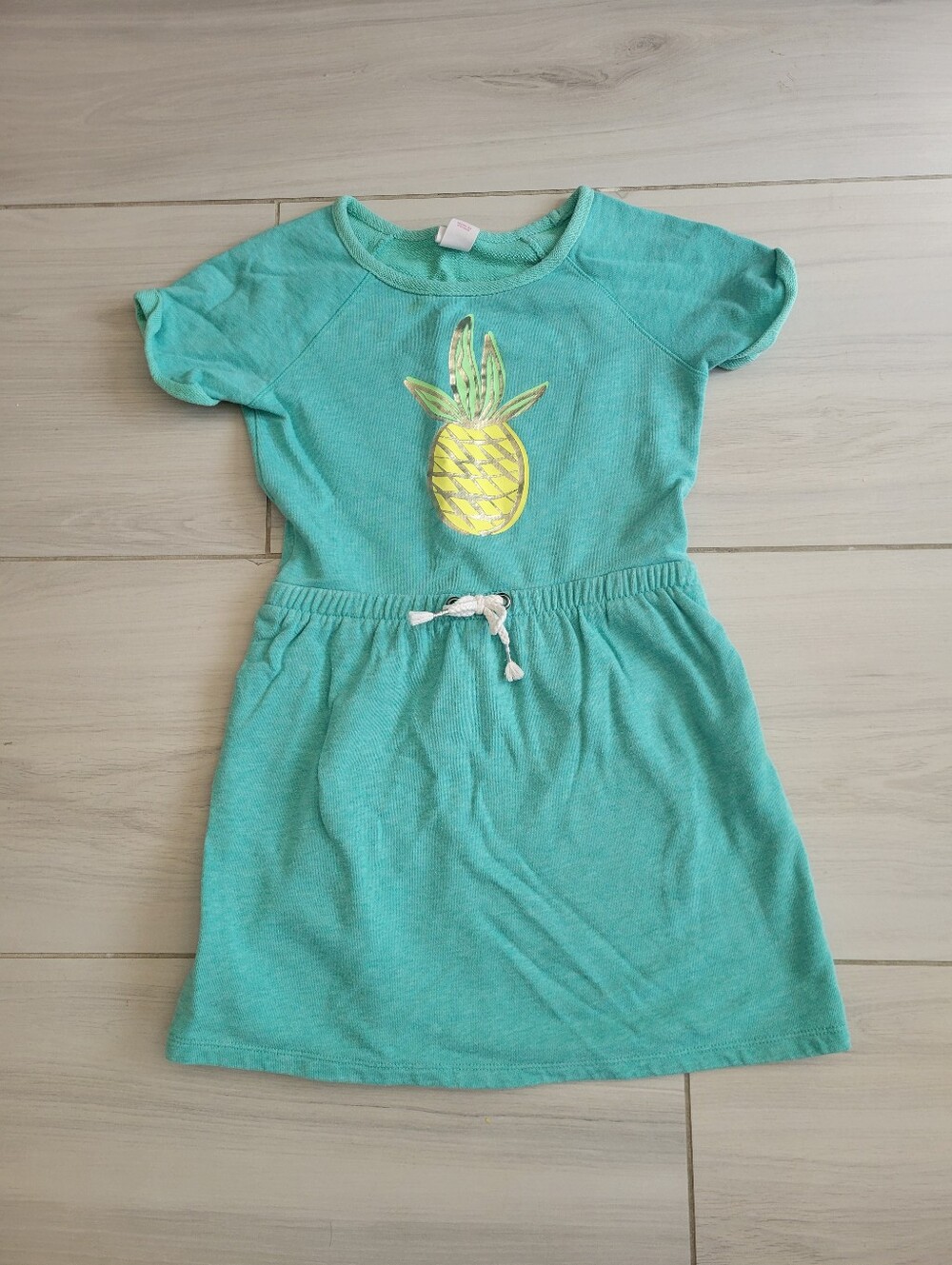 Cat & JACK Girls' Turquoise Pineapple Tee Dress Size 10/12